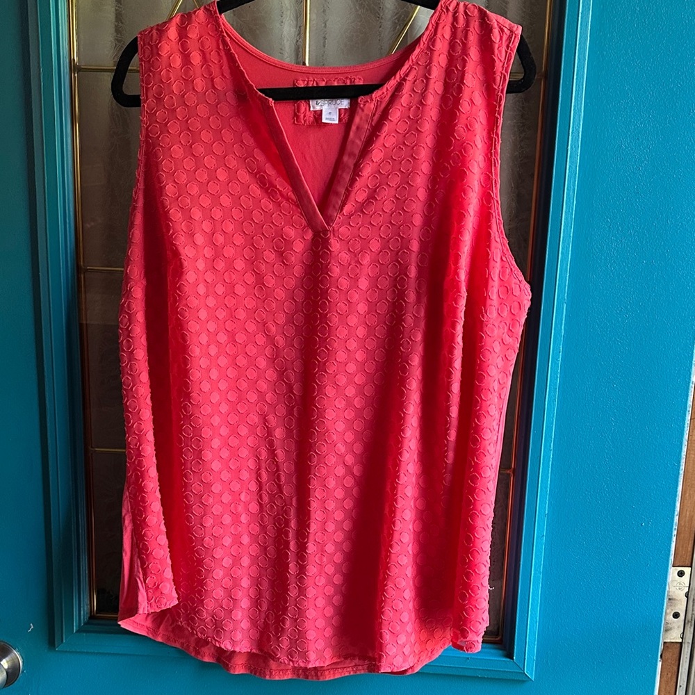 Market & Spruce V-Neck Coral Blouse